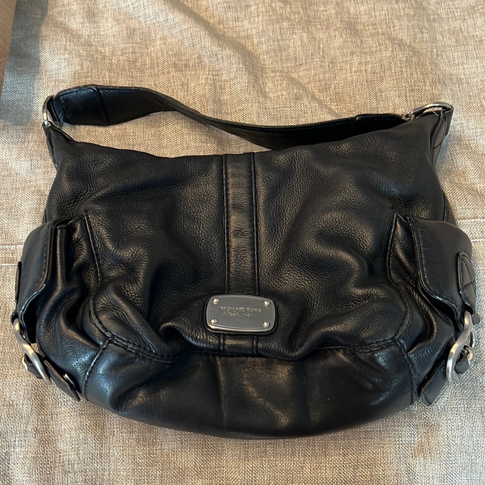 MICHAEL Michael Kors Black Leather Hobo Bag